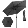 CostwayParasol de Terrasse Solaire de 230cm Parasol Robuste avec Lumiè...