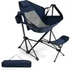 CostwayChaise de Camping avec Repose-Pieds Chaise Inclinable Pliable e...