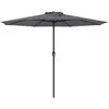 CostwayParasol de Terrasse de 360 cm Parasol à Manivelle avec 8 Balein...