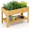 CostwayJardinière Surélevé en Bois avec Trou de Drainage Lit de Jardin...