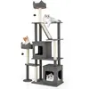 CostwayArbre à Chat de 180 cm Tour pour Chat à Plusieurs Niveaux avec ...