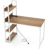 CostwayBureau d'Ordinateur avec Multiprise Bureau d'Étude de 120 CM av...