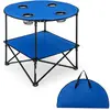 CostwayTable de Camping Pliante à 2 Niveaux Table de Pique-Nique Porta...