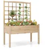 CostwayJardinière avec Treillis en Bois pour Plantes Grimpantes Lit de...