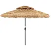 CostwayParasol de Style Hawaïen de 256 cm en Chaume Artificiel 32 Lumi...