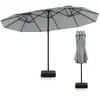 CostwayParasol de Terrasse Double Parasol d'Extérieur 12 Baleines en M...