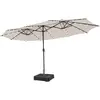 CostwayParasol Double Face de 4,70 m avec 48 Lumières LED Base à Leste...