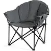 CostwayChaise de Camping Pliante Grand Format Chaise Ronde Lune Rembou...