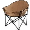 CostwayChaise de Camping Pliante Grand Format Chaise Ronde Lune Rembou...