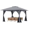 CostwayGazebo Pop-Up 394x394cm Tente Canopée Pliable avec Moustiquaire...