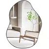 CostwayMiroir Mural Élégant de Forme Asymétrique de 78 x 56,5 Cm Panne...