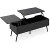 CostwayTable Basse Relevable Table Basse Moderne avec 2 Compartiments ...