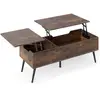 CostwayTable Basse Relevable Table Basse Moderne avec 2 Compartiments ...