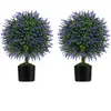 CostwayLot de 2 Arbres de Buis Artificiel Topiaire 58 cm Boules de Lav...