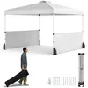 CostwayTonnelle de Jardin Pliable 3x3M avec 2 Demi-Murs Latéraux Tente...