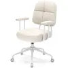 CostwayChaise de Bureau avec Dossier Rembourré et Accoudoirs Matelassé...