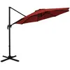 CostwayParasol de Terrasse Rond Cantilever 294x247cm avec Rotation à 3...