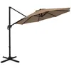 CostwayParasol de Terrasse Rond Cantilever 294x247cm avec Rotation à 3...