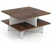 CostwayTable Basse Carrée à 2 Niveaux de 60 cm avec 4 Compartiments de...