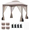 CostwayTonnelle de Jardin 300x300 cm avec Parois en Filet Tente de Rec...