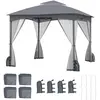 CostwayTonnelle de Jardin 300x300 cm avec Parois en Filet Tente de Rec...