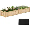 CostwayBac à Jardiner Surélevé en Bois Jardinière Rectangulaire avec S...