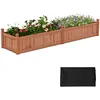 CostwayBac à Jardiner Surélevé en Bois Jardinière Rectangulaire avec S...