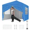 CostwayTonnelle de Jardin 3x3M avec 4 Parois Latérales Amovibles Tente...