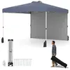 Costway3X3M Tente de Canopée Rabattable avec 1 Paroi Latérale Sac à Ro...