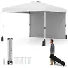 Costway3X3M Tente de Canopée Rabattable avec 1 Paroi Latérale Sac à Ro...