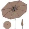CostwayParasol de Patio Solaire de 3 m avec 96 Lumières LED à 9 Modes ...