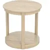 CostwayTable Basse Ronde à 2 Niveaux Table de Canapé en Bois Caoutchou...