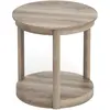 CostwayTable Basse Ronde à 2 Niveaux Table de Canapé en Bois Caoutchou...