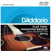 D'Addario EFT16, guitare à résonateur, 12-53 - phosphore bronze - filet supérieur plat