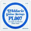 D'addario PL007 - Corde au détail 007 guitare électrique - Acier plein