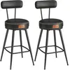 VASAGLE EKHO Collection - Tabourets de bar design en PU (Lot de 2&4), Noir D'encre / 54P x 54L x 91H cm / 2