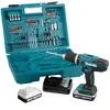 Perceuse visseuse à percussion 18V 42 Nm MAKITA 2 batt.BL1820G + chargeur + 74 pièces