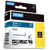 DYMO Rhino - Etiquettes Industrielles Vinyle 19mm x 5.5m - Blanc sur Bleu