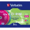 CD-RW Verbatim - Pack de 5 - Boitier Slim - 700 Mo - 80 min - Vitesse 12x