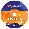 Verbatim VERBATIM 43729 ""DVD-R 4,7 Go 16 x 10 Wrap Broche Argent