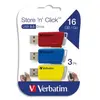 Verbatim V Store N CLICK Clé USB 16 GB jaune rouge bleu 49306 USB 3.1 (Gen 1)