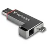 Clé USB-C et USB-A Verbatim Dual QuickStick 128 Go - Gris - USB 3.2