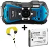 Pentax WG-90 kit avec batterie D-Li92 et dragonne - Bleu