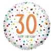 Amscan Ballon Aluminium Rond 43 cm : Happy Birthday 30 ans - Confettis