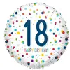 RueDeLaFete Ballon Aluminum rond : Confettis - Happy Birthday 18 ans - 43 cm