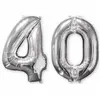 Amscan Lot de 2 ballons aluminium chiffre 40 argent 66 cm Taille Unique