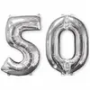Amscan Lot de 2 ballons aluminium 66 cm chiffre argent 50 Taille Unique