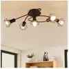 Homefire Spot de Plafond LED 4 Ampoules Noir Salon Spot Orientable GU10 Spot Lampe Moderne pour Cuisine, Chambre, Couloir, Sans