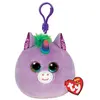 Porte-clés en peluche Ty Squish a boos Rosette La Licorne Rose 8 cm