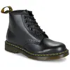 Dr. Martens Mixte 6 Eye Boot Flat-sheets, Noir, 43 EU